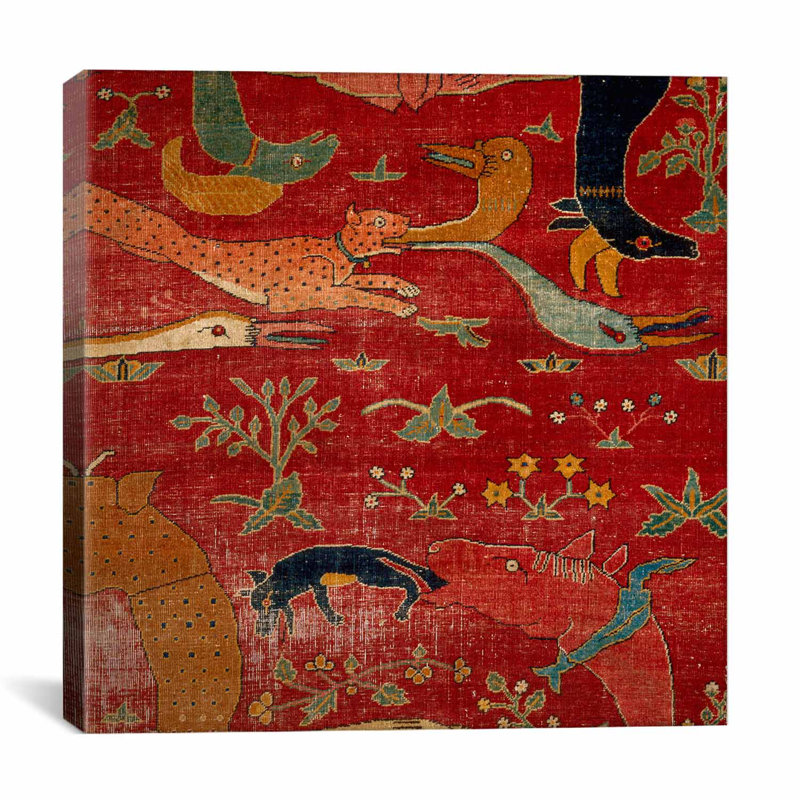 "Renegar file carpet from Indian Mughal Empire", reproduction d'art sur toile, H 26 po x l 26 po x P 1,5 po