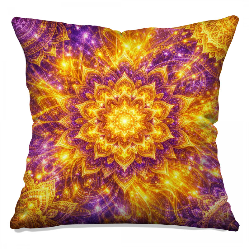 Coussins décoratifs Golden Mandala, 14 X 14 pouces