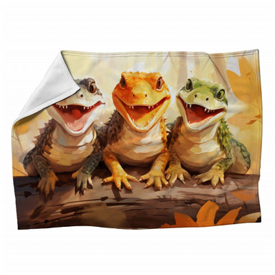 Alligator Fleece Throw Blanket - Animal Warm Soft Blankets - Throws for Sofa, Bed, and Chairs