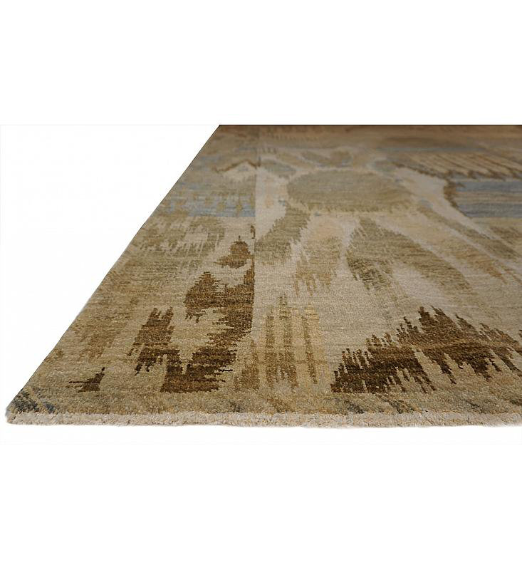Jazz Hand Knotted Wool Area Rug in Cream