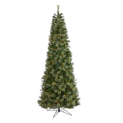 Home Imports Emporium 9ft. Pre-Lit, Cashmere, Slim, Artificial Christmas Tree with 550 Warm White Lights and 1308 Bendable Branches, Prelit Christmas Tree, Slim Christmas Tree