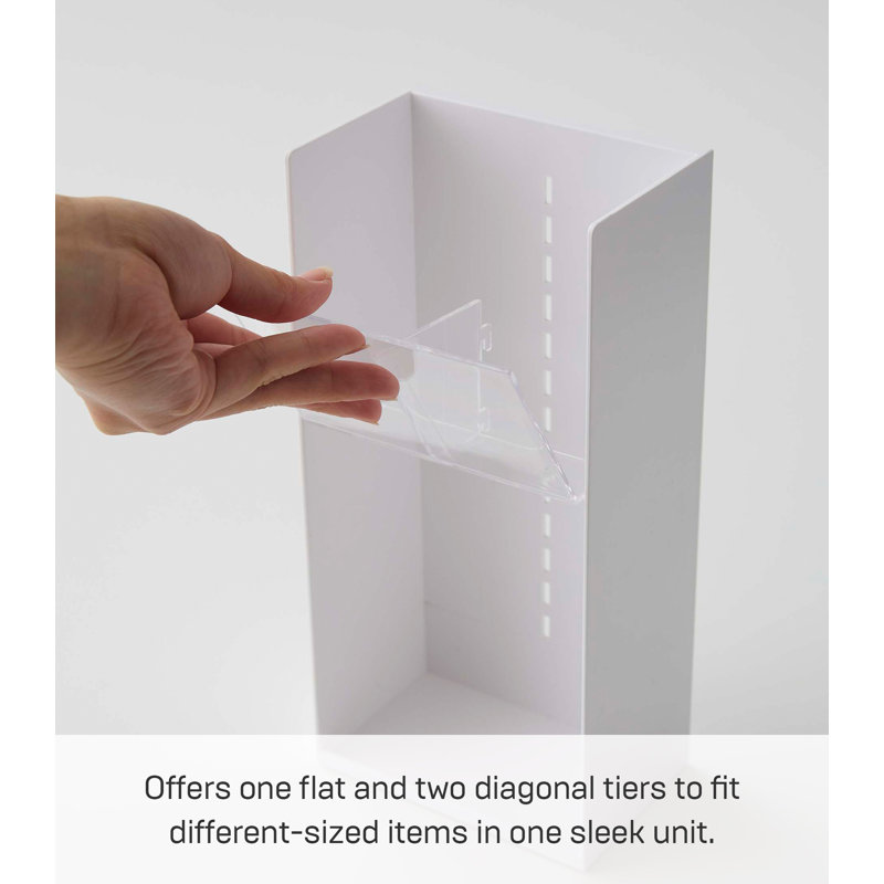 White Adjustable Tier Accessory Organizer with Clear Trays