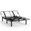 Structure de lit grand noir ajustable, capacité zéro, capacité de 750 lb, deux ports, pliable pour une base de lit en métal et compacte