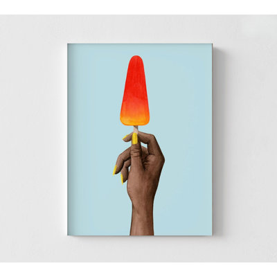Lydia Popsicle Wall Art Poster Print, Summer Chill Artwork, Ice Popsicle Watercolor Summer Vibe Beach Store Wall Art Poster Print