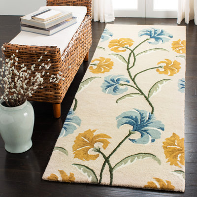 Tapis floral en laine et viscose touffeté à la main Avayah Soho