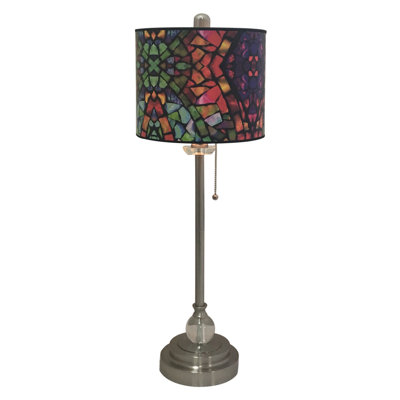 Ensemble de lampe de table 28" en verre coloré mosaïque Norie