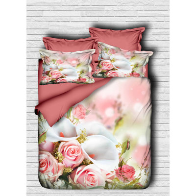 Quesean Floral Duvet Cover Set with Pillowcases Included