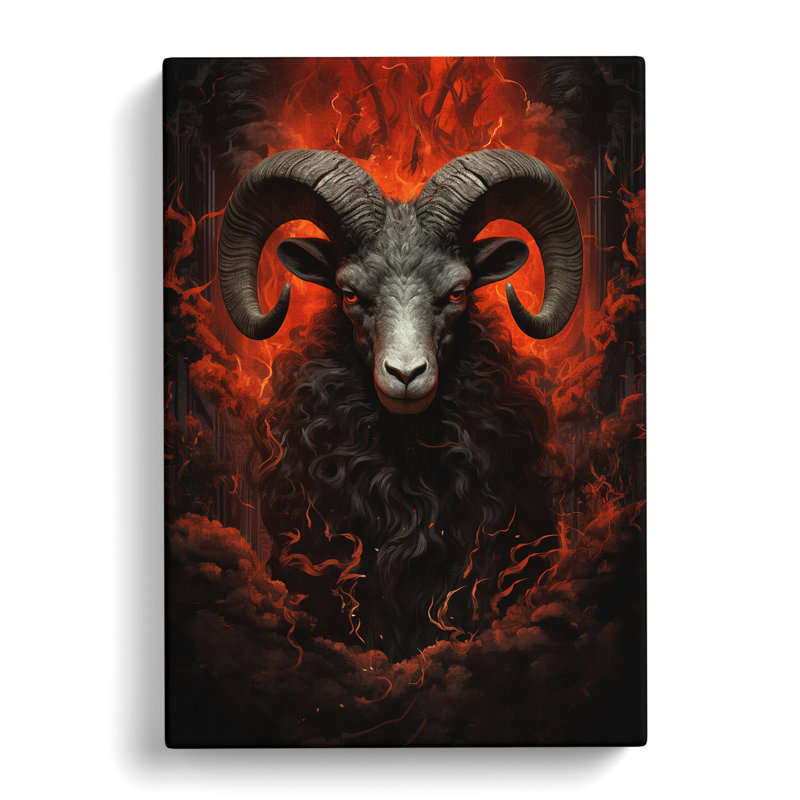 Ram Sheep Gothic - Print, 50cm H x 35cm W x 3cm D