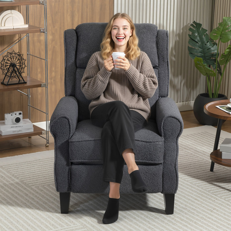 84cm Wide Sofa Recliner, Charcoal Grey