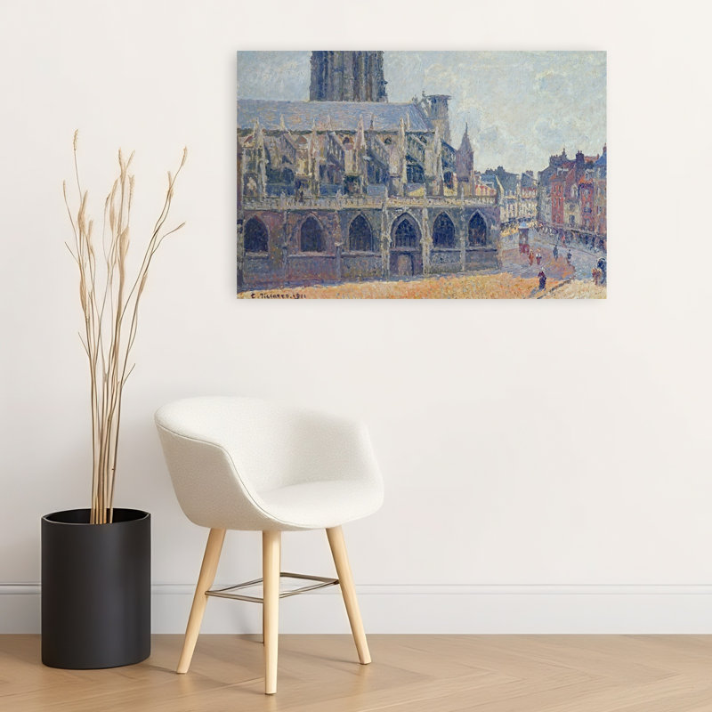 The Church Of St James In Dieppe, 1901 Gothic Impressionist Contemporary Architecture City Wall Art Print - Print