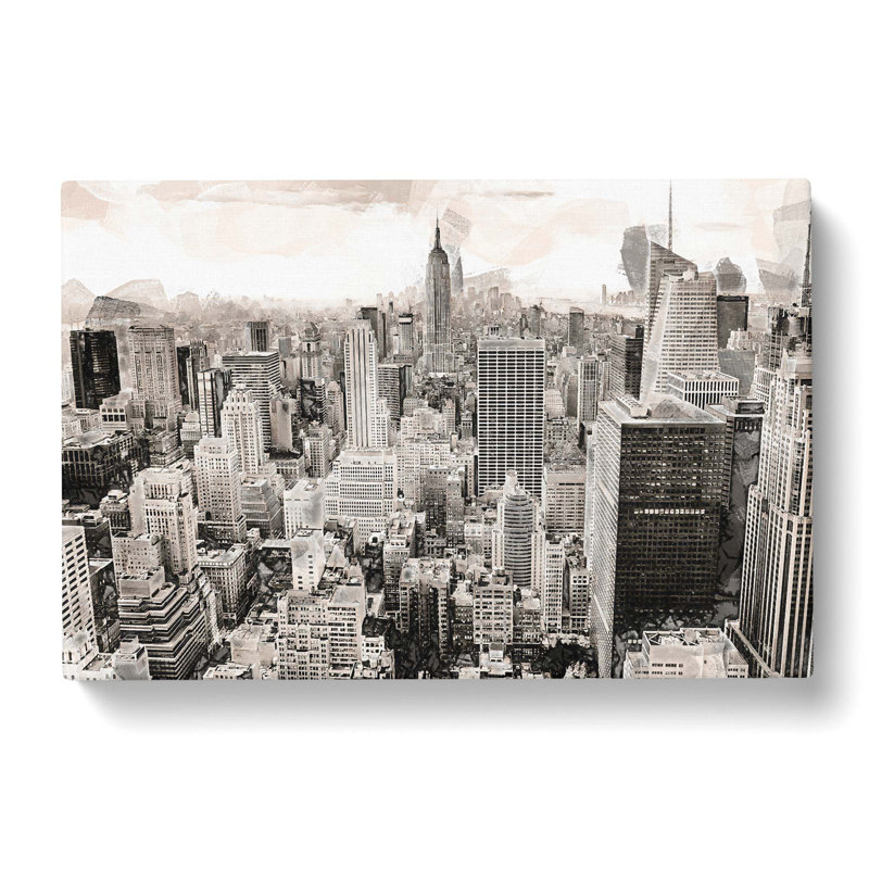 A New York Skyline In Abstract - Wrapped Canvas Print, 35cm H x 50cm W x 3cm D