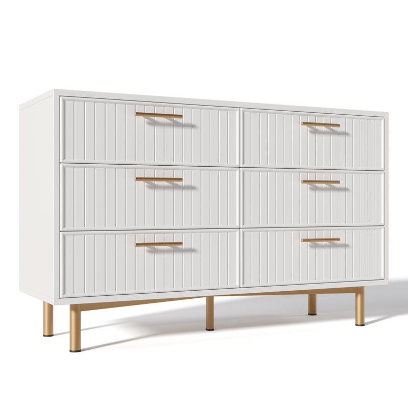 Amon 120cm W 6 - Drawer Chest of Drawers