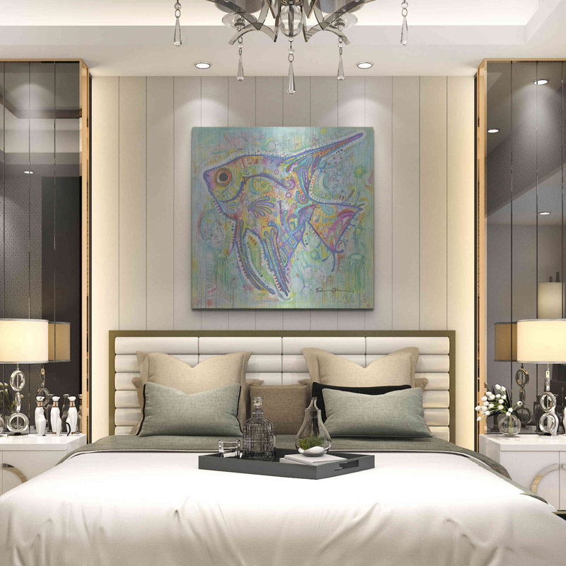 Beachcrest Home ™ «Angel» par Dean Russo, art mural en métal, H 36 po x l 36 po