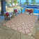 Paseo Powis Red/Beige Transitional Casual Medallion Tile Flatweave Indoor/Outdoor Area Rug