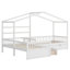 Lit plateforme House avec trois tiroirs de rangement-413176527