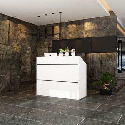 Saaid Rectangle Manufactured Wood Reception Desk