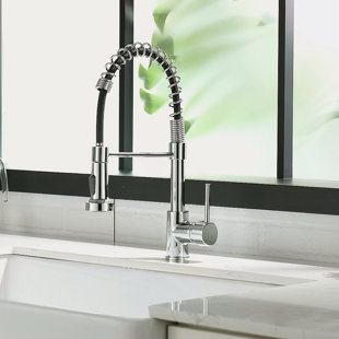 Commercial Black Kitchen Faucet With Pull Down Sprayer, Single Handle Single Lever Kitchen Sink Faucet