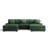 5 - Piece Upholstered Green Faux Rabbit Fur Flannel Modular Sectional Sofa with Throw Pillows & Removable Ottomans-29723053