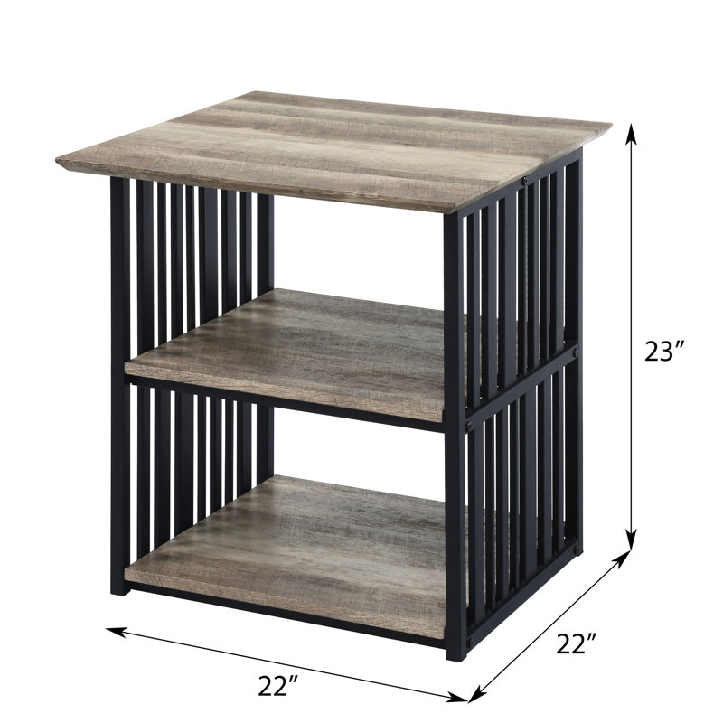 Élégante table de chevet en chêne antique et noir avec table de chevet pratique: pour un intérieur