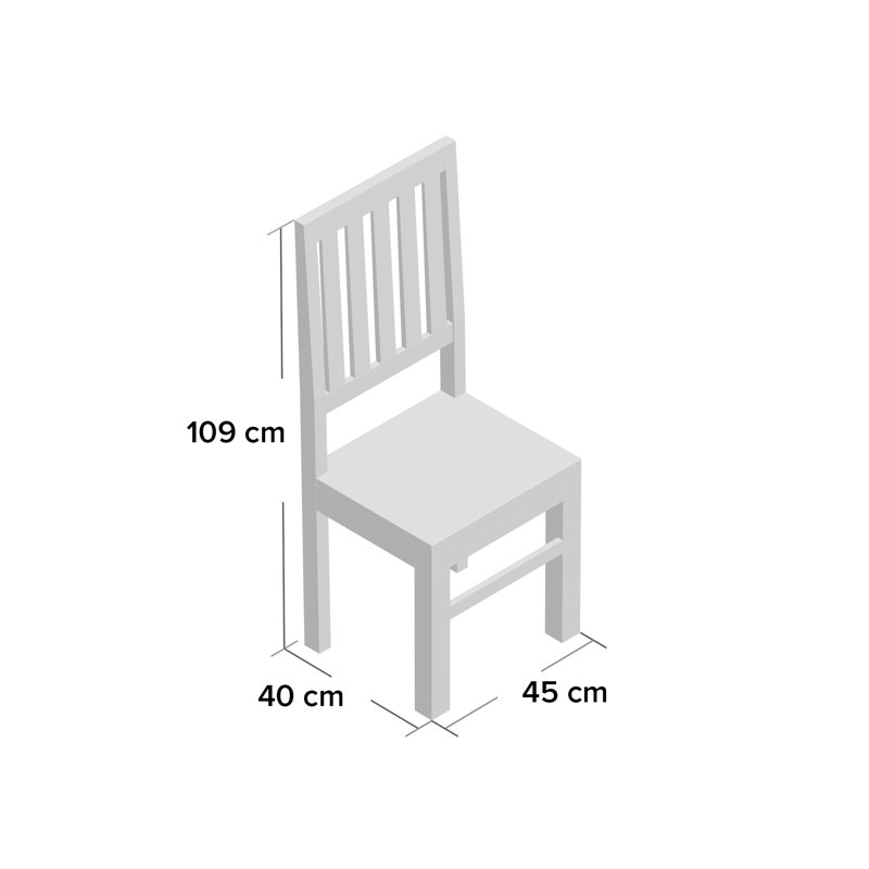 Cicero 45cm H Solid Wood Slat Back Side Chair