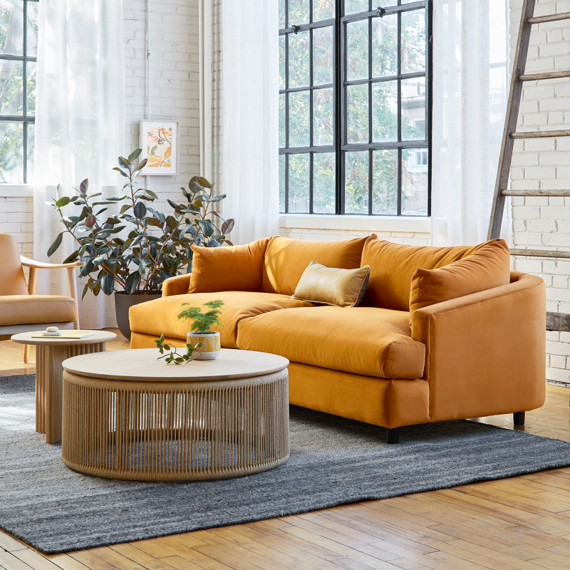 Thalia Sofa, Velvet Rust