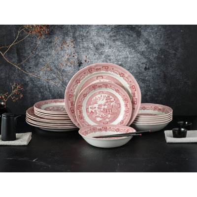 China Town 18 Piece Stoneware Dinnerware Set