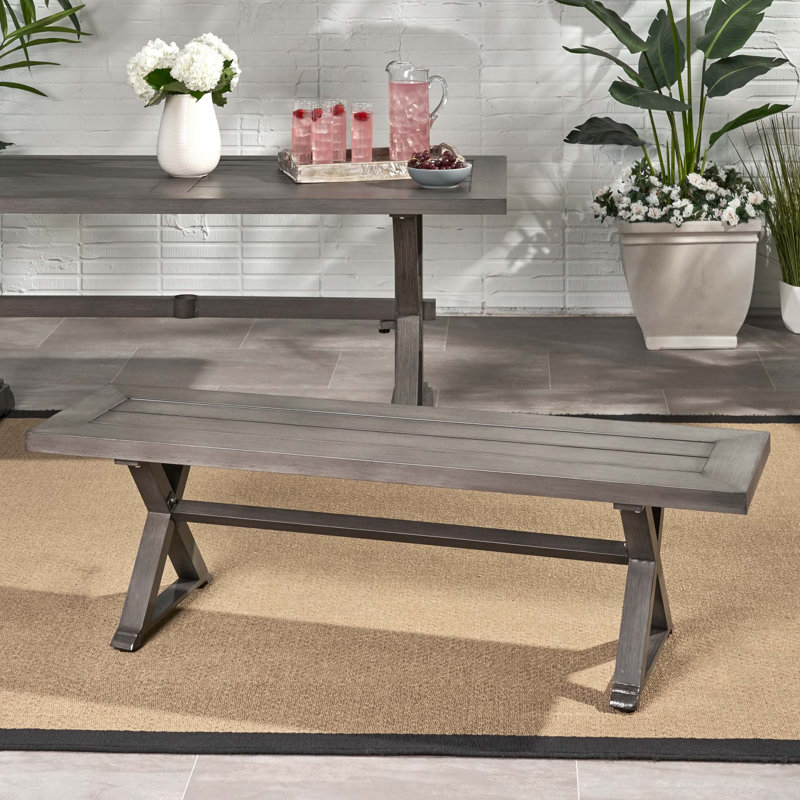Banc de salle à manger d'extérieur moderne en aluminium