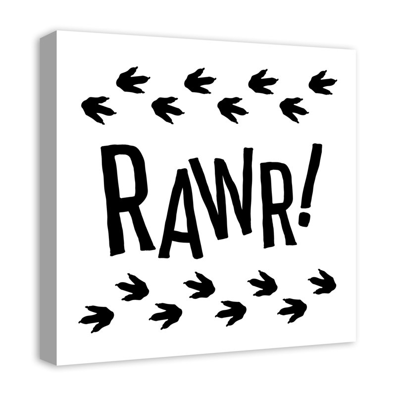 «Mallon Rawr Dinosaur Traces», art encadré, H 20 po x l 20 po x P 1,25 po, Toile tendue