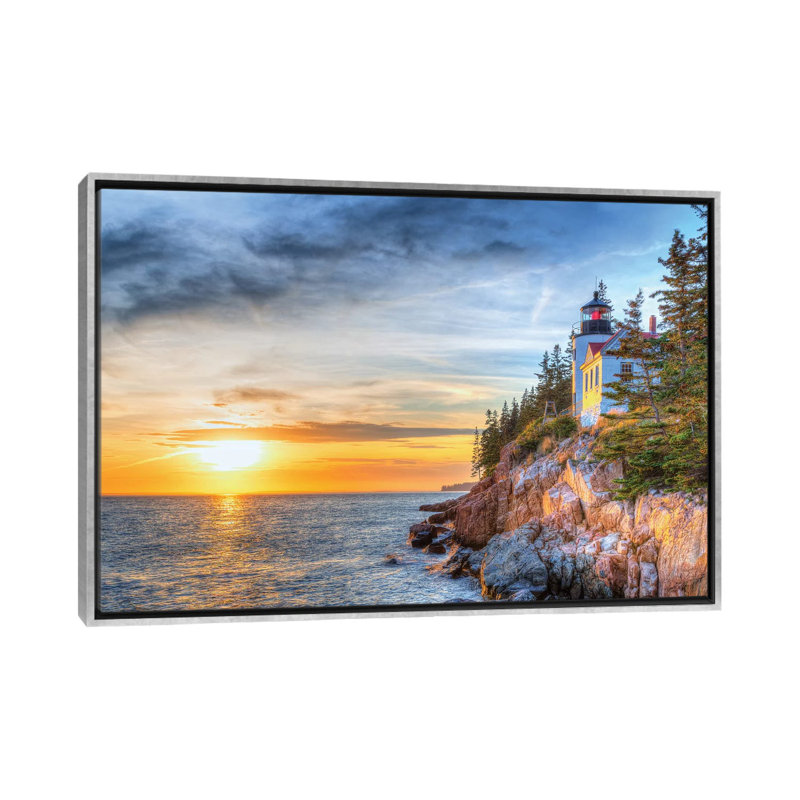 Acadia Sunset by David Gardiner - Print, 18" H x 26" W x 1.5" D, No Mat, Silver Framed