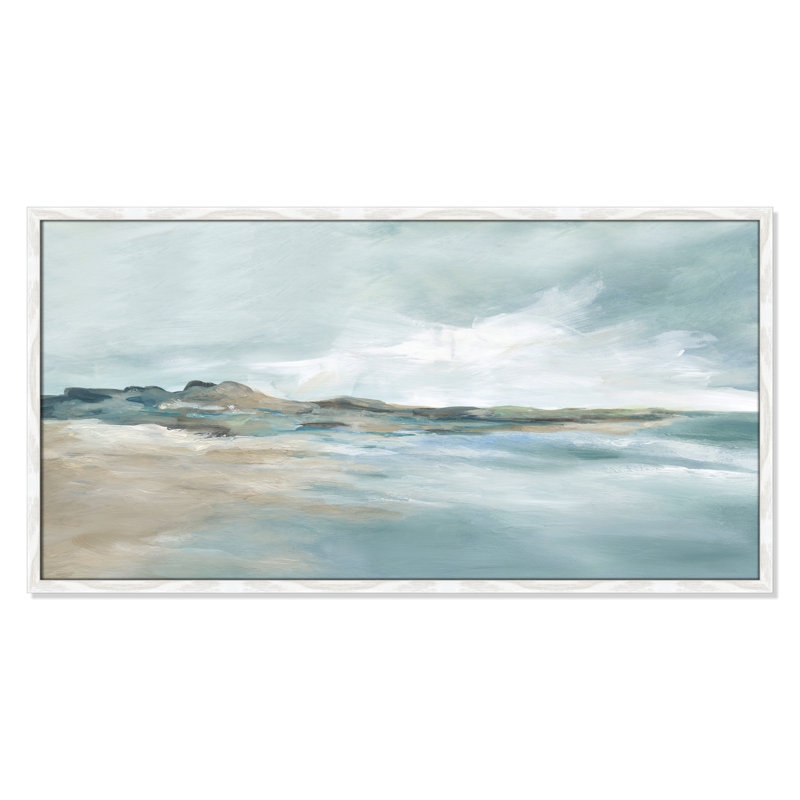 Imprimé Sandpoint par Carol Robinson, Reproduction encadrée sans passe-partout, Blanc, H 21 po x l 41 po x P 0,75 po