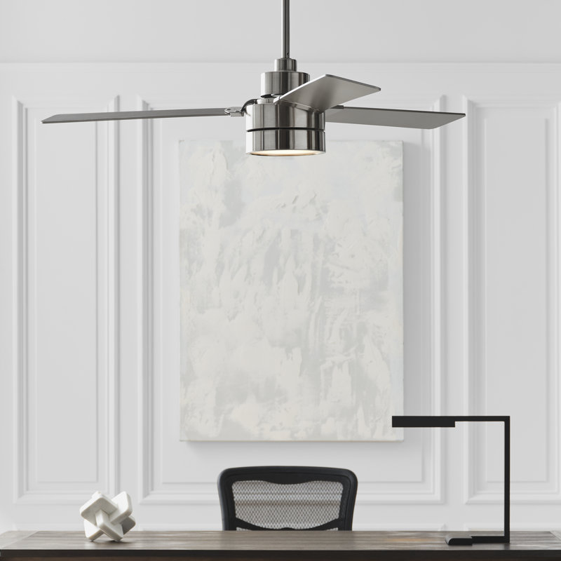 Ventilateur de plafond standard à 3 pales de 52 po à DEL avec pièces de contrôle de ventilateur et ensemble d'éclairage inclus Marra