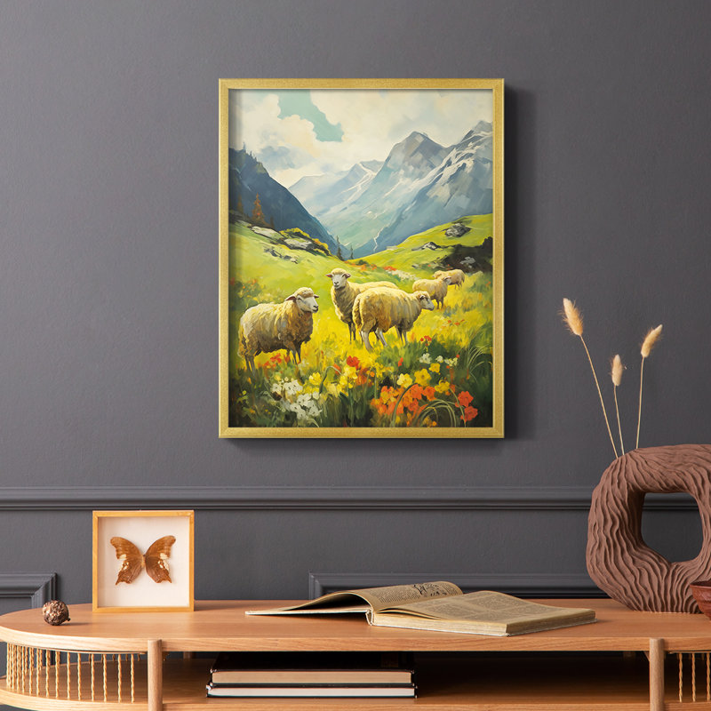 ANIMALS Series CECXV - reproduction encadrée de qualité supérieure - prête à être accrochée - aucun clou requis, Doré