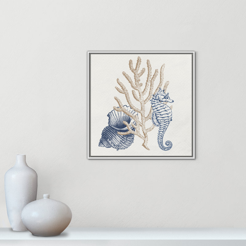 «Into the Sea II» par Kimberly Allen, H 25,5 po x l 25,5 po, Blanc