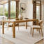 Table de salle à manger rectangulaire avec dessus de style parquet et pieds ajustables