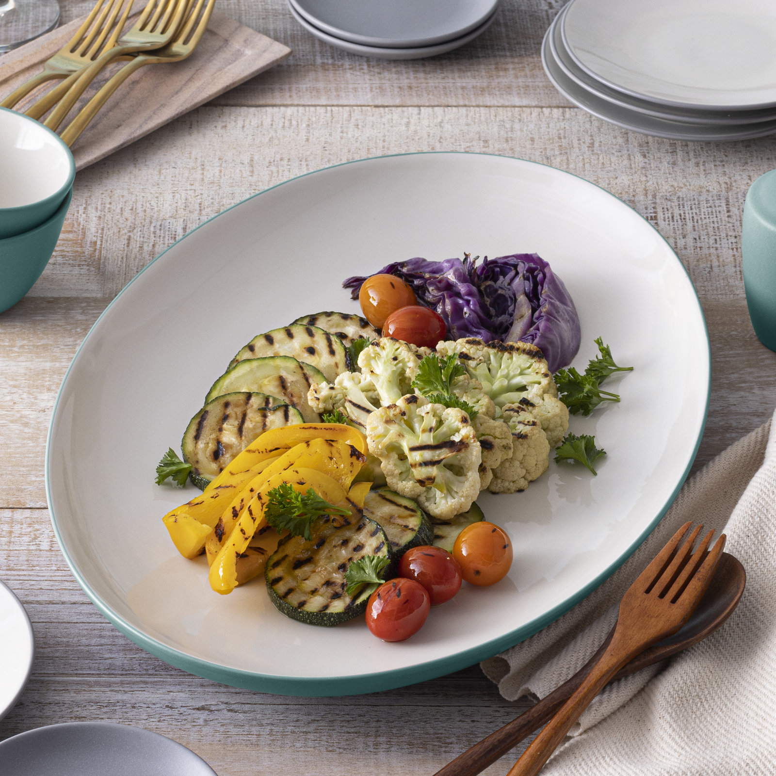 Noritake Colorwave Platter, Turquoise