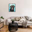 «Black Lab Portrait On Blue» par George Dyachenko sur toile-112524071-112524072