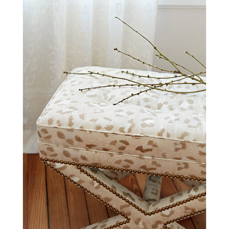 Jardin Broderie Leopard Fabric, Camel/Cream