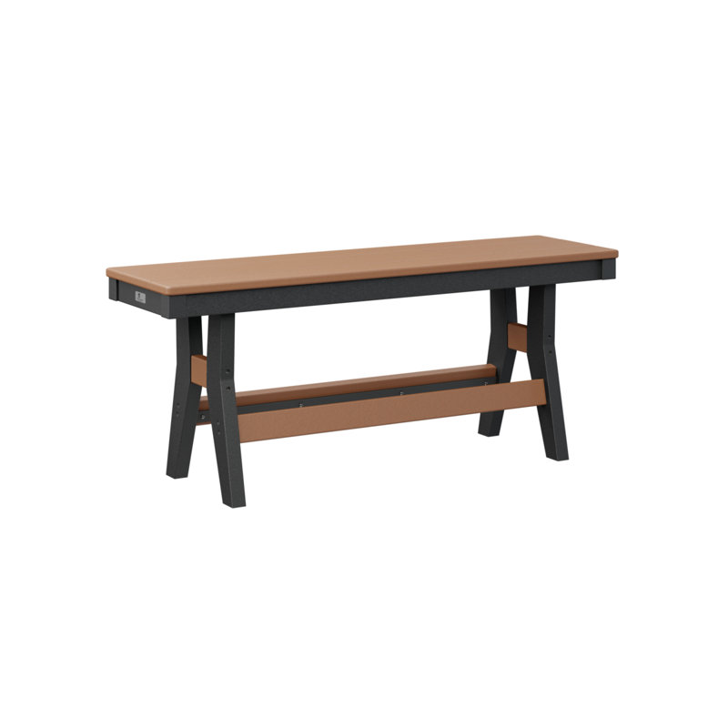 Harbor Outdoor Bench, 18" H x 44" W x 12.5" D, Cedar/Black