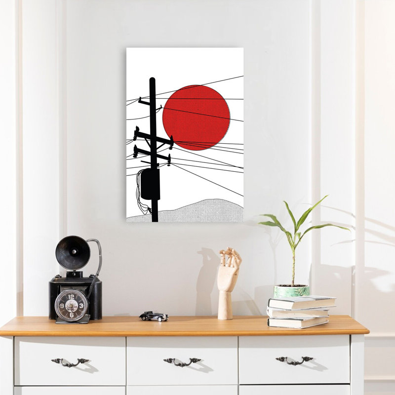Art japonais de paysage japonais abstrait, H 24 po x l 16 po