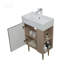 Meuble-lavabo à tablettes ouvertes 21,6 po avec lavabo en céramique, porte à fermeture en douceur, tablette de rangement droite, assemblage requis