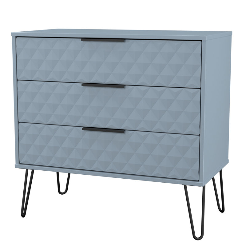 Talita 77cm W 3 - Drawer Chest of Drawers, Blue