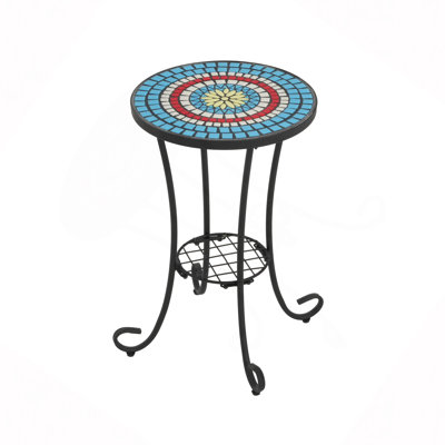 Patio Side Table with Shelf