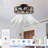 20"Woodland Silhouette Matte Black Caged Ceiling Fan with Light&Remote,Bladeless,6-Speed Reversible Motor