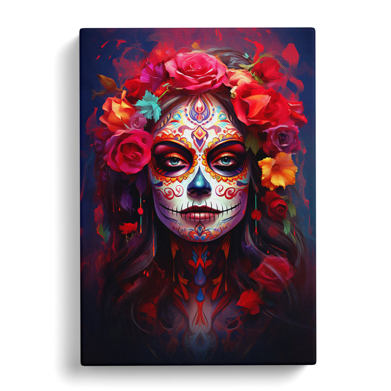 Sugar Skull Modern - No Frame Print, 60cm H x 40cm W x 3cm D
