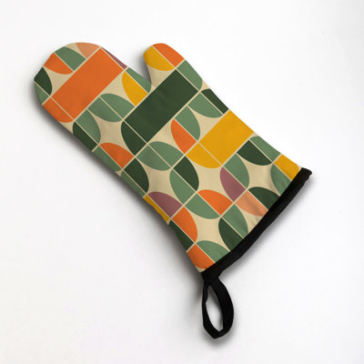 Retro Vibe Oven Mitt Cotton Twill