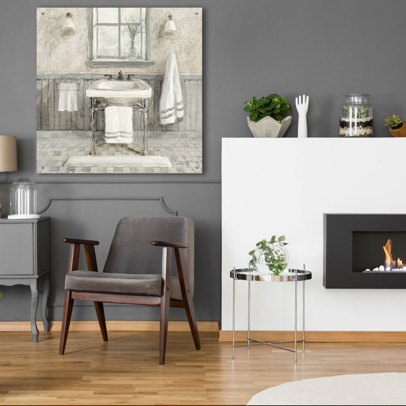  «Victorian Sink 1 Neutral» par Danhui Nai, art mural en verre acrylique, 36 po x 36 po