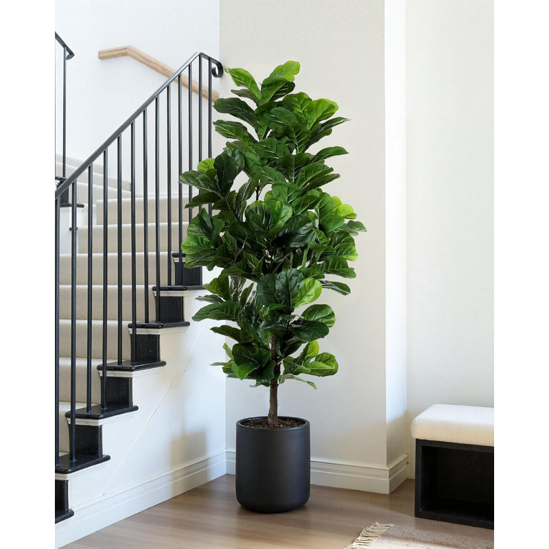 72" Artificial Fiddle Leaf Fig Tree, Set of 1