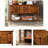 48'' Solid Wood Kitchen Sideboard, Retro Design, Ample Space - Brown Couch Console Table,