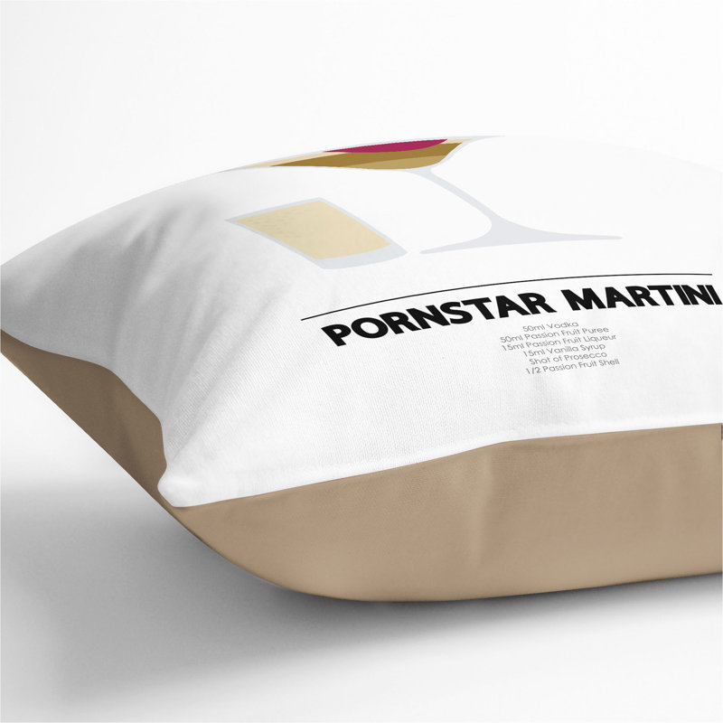 Pornstar Martini Scatter Cushion, Stone, 40cm H x 40cm W x 15cm D