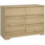 Grande commode moderne en bois avec 6 tiroirs et rangement profond-1167357201